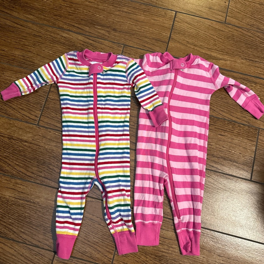 Hanna Anderson one piece pjs- Colorful Striped and Pink Striped Kids One Pieces
